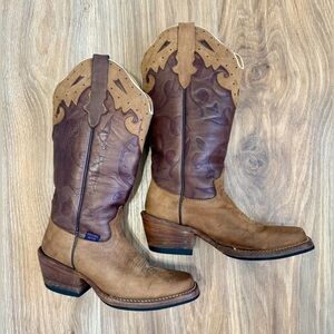 Reyme Brown Leather Cowgirl Boots Size 6.5 (23.5) EUC
